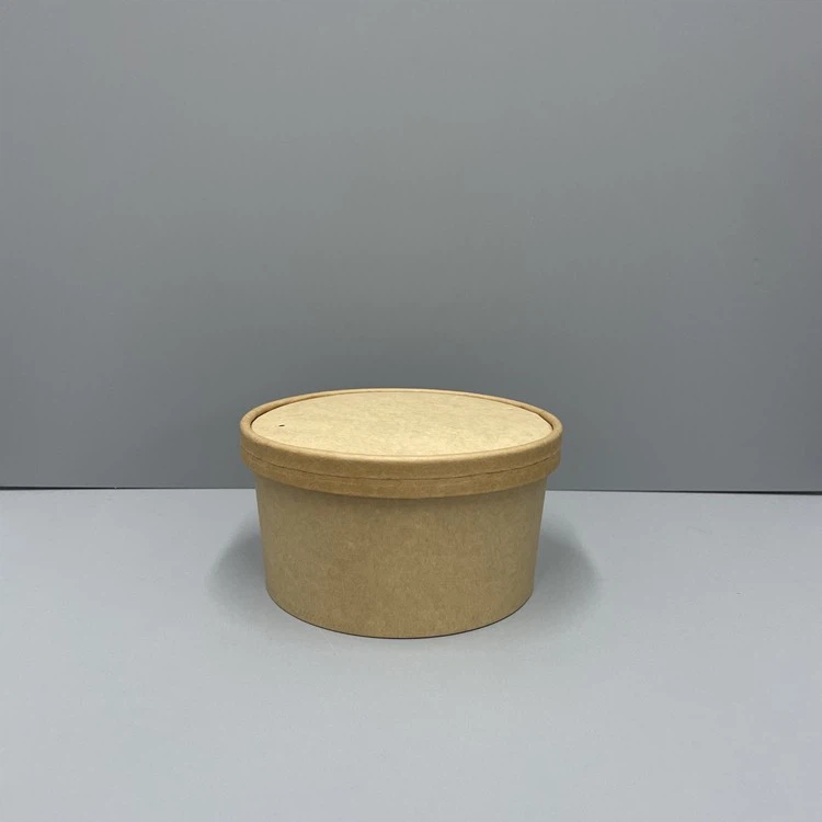 Kraft bowls with paper lids